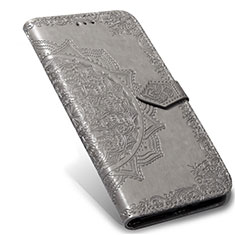 Coque Portefeuille Livre Cuir Etui Clapet L02 pour Xiaomi Mi Note 10 Lite Gris