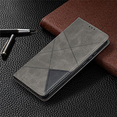 Coque Portefeuille Livre Cuir Etui Clapet L02 pour Xiaomi POCO C3 Gris