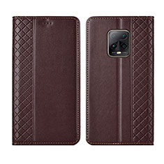 Coque Portefeuille Livre Cuir Etui Clapet L02 pour Xiaomi Redmi 10X 5G Marron