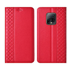 Coque Portefeuille Livre Cuir Etui Clapet L02 pour Xiaomi Redmi 10X Pro 5G Rouge