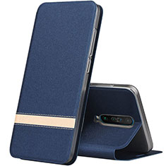 Coque Portefeuille Livre Cuir Etui Clapet L02 pour Xiaomi Redmi K30 4G Bleu