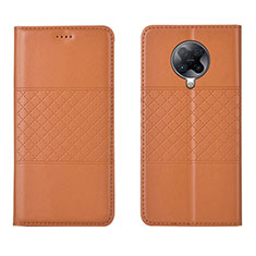 Coque Portefeuille Livre Cuir Etui Clapet L02 pour Xiaomi Redmi K30 Pro Zoom Orange