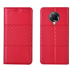 Coque Portefeuille Livre Cuir Etui Clapet L02 pour Xiaomi Redmi K30 Pro Zoom Rouge