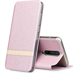 Coque Portefeuille Livre Cuir Etui Clapet L02 pour Xiaomi Redmi K30i 5G Or Rose