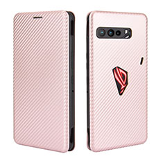 Coque Portefeuille Livre Cuir Etui Clapet L02Z pour Asus ROG Phone 3 Or Rose