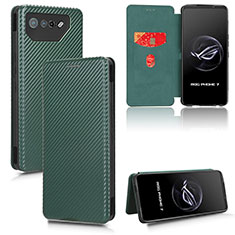 Coque Portefeuille Livre Cuir Etui Clapet L02Z pour Asus ROG Phone 7 Pro Vert