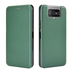 Coque Portefeuille Livre Cuir Etui Clapet L02Z pour Asus ZenFone 8 Flip ZS672KS Vert