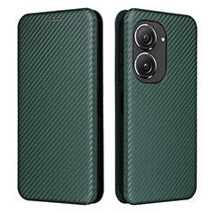 Coque Portefeuille Livre Cuir Etui Clapet L02Z pour Asus Zenfone 9 Vert