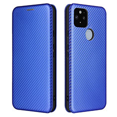 Coque Portefeuille Livre Cuir Etui Clapet L02Z pour Google Pixel 5a 5G Bleu