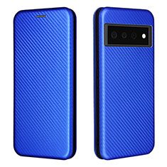 Coque Portefeuille Livre Cuir Etui Clapet L02Z pour Google Pixel 6 Pro 5G Bleu