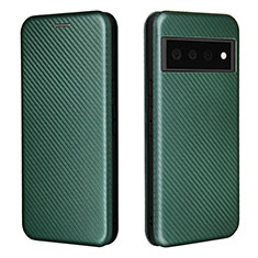 Coque Portefeuille Livre Cuir Etui Clapet L02Z pour Google Pixel 6 Pro 5G Vert