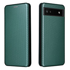 Coque Portefeuille Livre Cuir Etui Clapet L02Z pour Google Pixel 6a 5G Vert