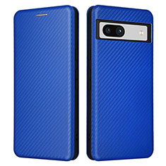 Coque Portefeuille Livre Cuir Etui Clapet L02Z pour Google Pixel 7a 5G Bleu