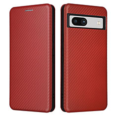 Coque Portefeuille Livre Cuir Etui Clapet L02Z pour Google Pixel 7a 5G Marron