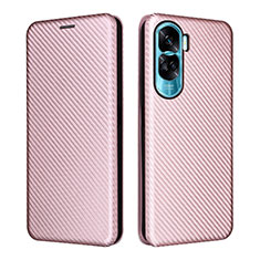 Coque Portefeuille Livre Cuir Etui Clapet L02Z pour Huawei Honor 90 Lite 5G Or Rose