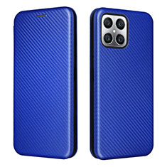 Coque Portefeuille Livre Cuir Etui Clapet L02Z pour Huawei Honor X8 4G Bleu