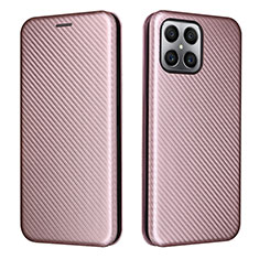 Coque Portefeuille Livre Cuir Etui Clapet L02Z pour Huawei Honor X8 4G Or Rose