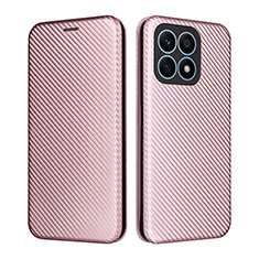 Coque Portefeuille Livre Cuir Etui Clapet L02Z pour Huawei Honor X8a 4G Or Rose