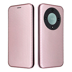 Coque Portefeuille Livre Cuir Etui Clapet L02Z pour Huawei Honor X9a 5G Or Rose