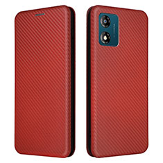 Coque Portefeuille Livre Cuir Etui Clapet L02Z pour Motorola Moto E13 Marron