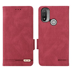 Coque Portefeuille Livre Cuir Etui Clapet L02Z pour Motorola Moto E20 Rouge