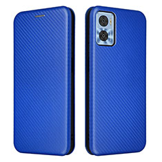 Coque Portefeuille Livre Cuir Etui Clapet L02Z pour Motorola Moto E22 Bleu