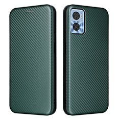 Coque Portefeuille Livre Cuir Etui Clapet L02Z pour Motorola Moto E22 Vert