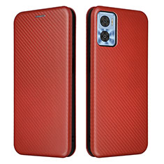 Coque Portefeuille Livre Cuir Etui Clapet L02Z pour Motorola Moto E22i Marron