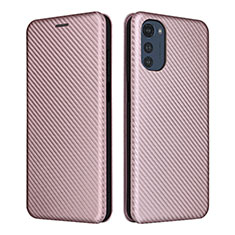 Coque Portefeuille Livre Cuir Etui Clapet L02Z pour Motorola Moto E32 Or Rose