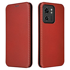 Coque Portefeuille Livre Cuir Etui Clapet L02Z pour Motorola Moto Edge 40 5G Marron