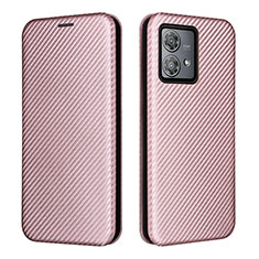 Coque Portefeuille Livre Cuir Etui Clapet L02Z pour Motorola Moto Edge 40 Neo 5G Or Rose