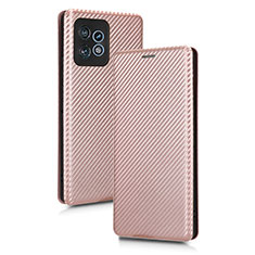 Coque Portefeuille Livre Cuir Etui Clapet L02Z pour Motorola Moto Edge 40 Pro 5G Or Rose