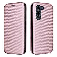 Coque Portefeuille Livre Cuir Etui Clapet L02Z pour Motorola Moto Edge S30 5G Or Rose