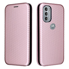 Coque Portefeuille Livre Cuir Etui Clapet L02Z pour Motorola Moto G41 Or Rose