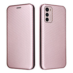 Coque Portefeuille Livre Cuir Etui Clapet L02Z pour Motorola Moto G42 Or Rose