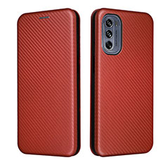 Coque Portefeuille Livre Cuir Etui Clapet L02Z pour Motorola Moto G62 5G Marron