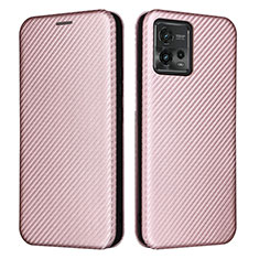 Coque Portefeuille Livre Cuir Etui Clapet L02Z pour Motorola Moto G72 Or Rose