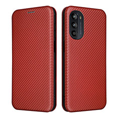 Coque Portefeuille Livre Cuir Etui Clapet L02Z pour Motorola Moto G82 5G Marron