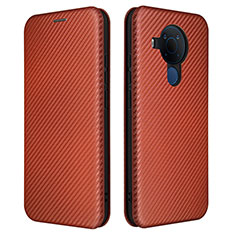 Coque Portefeuille Livre Cuir Etui Clapet L02Z pour Nokia 5.4 Marron