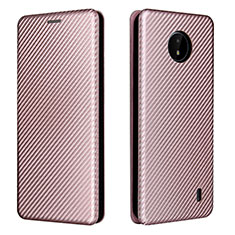 Coque Portefeuille Livre Cuir Etui Clapet L02Z pour Nokia C10 Or Rose