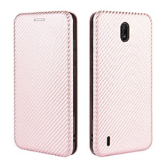 Coque Portefeuille Livre Cuir Etui Clapet L02Z pour Nokia C2 Or Rose