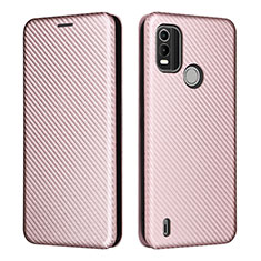 Coque Portefeuille Livre Cuir Etui Clapet L02Z pour Nokia C21 Plus Or Rose