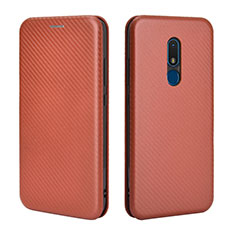 Coque Portefeuille Livre Cuir Etui Clapet L02Z pour Nokia C3 Marron