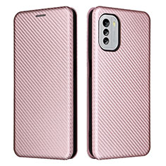 Coque Portefeuille Livre Cuir Etui Clapet L02Z pour Nokia G60 5G Or Rose