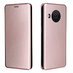 Coque Portefeuille Livre Cuir Etui Clapet L02Z pour Nokia X10 Or Rose