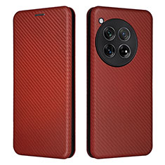 Coque Portefeuille Livre Cuir Etui Clapet L02Z pour OnePlus 12 5G Marron