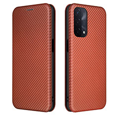 Coque Portefeuille Livre Cuir Etui Clapet L02Z pour Oppo A54 5G Marron