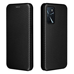 Coque Portefeuille Livre Cuir Etui Clapet L02Z pour Oppo A54s Noir