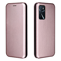 Coque Portefeuille Livre Cuir Etui Clapet L02Z pour Oppo A54s Or Rose