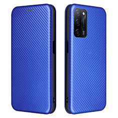 Coque Portefeuille Livre Cuir Etui Clapet L02Z pour Oppo A55 5G Bleu